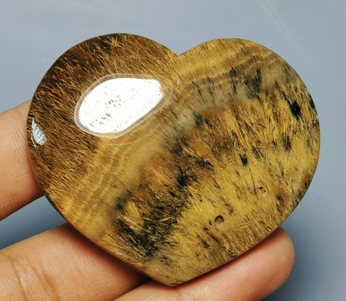 Natural Beautiful Golden Hair Rutilated Quartz Crystal Sphere Heart Specimen - Picture 4 of 10