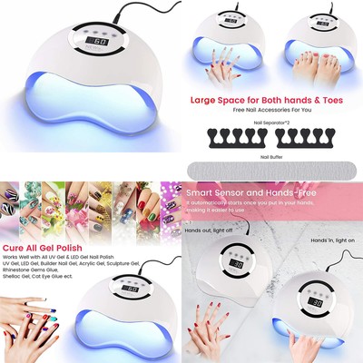 72W LED Nail Lamp Nail Dryer Fast Curing for Polishing Gel Home Use
