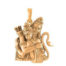 925 Sterling Silver 22k Gold Plated God Hanuman Pendant For Men & Women