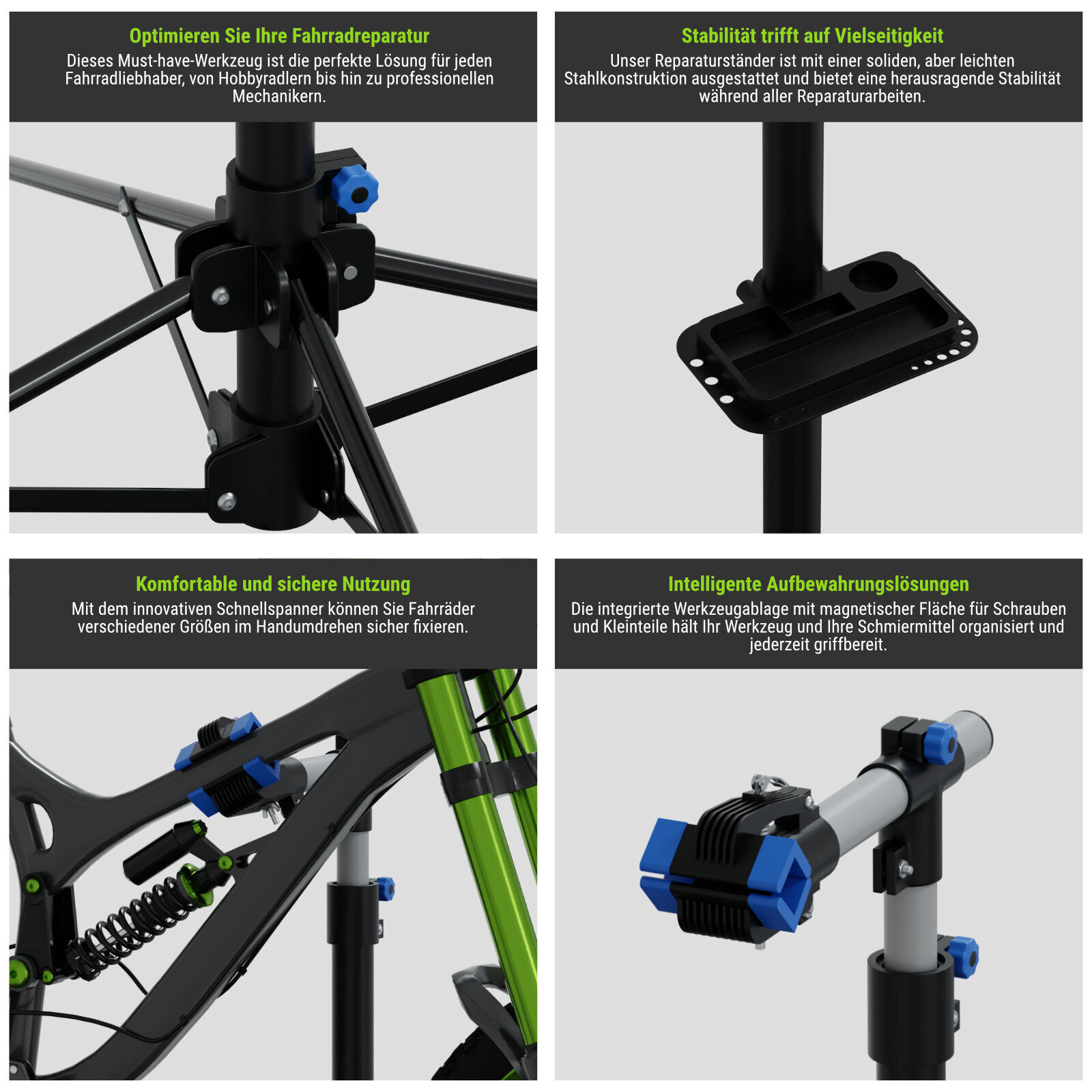 HAGO E-Bike Montageständer Fahrrad Reparaturständer Halter 50kg Teleskop 360