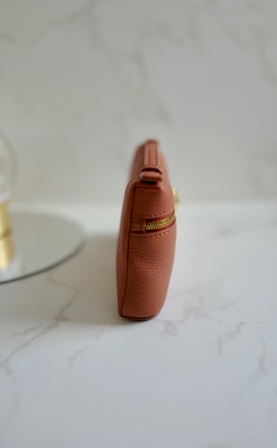 NEW Loro Piana Extra Pocket Mini Pouch 30HL Coral Fiction Gold Grained Calfskin - Picture 10 of 23