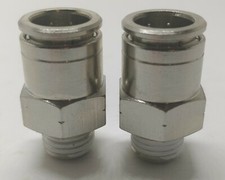 2 Air Ride System Fittings Straight 14 Npt Male To 12 Air Hose Push In Bags