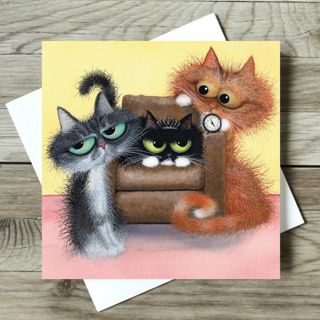 Funny Cat Greeting Card Tamsin Lord The Butterley Brood Humorous Greetings Blank