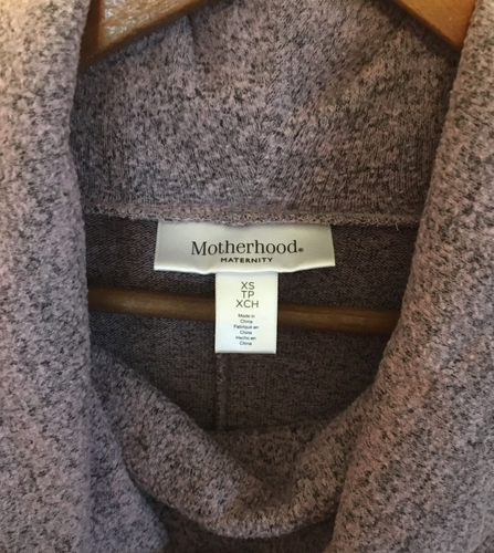 Motherhood Maternity Women's XS Purple Cowl Neck Long Tunic Pullover *VERY GOOD* - Picture 2 of 8