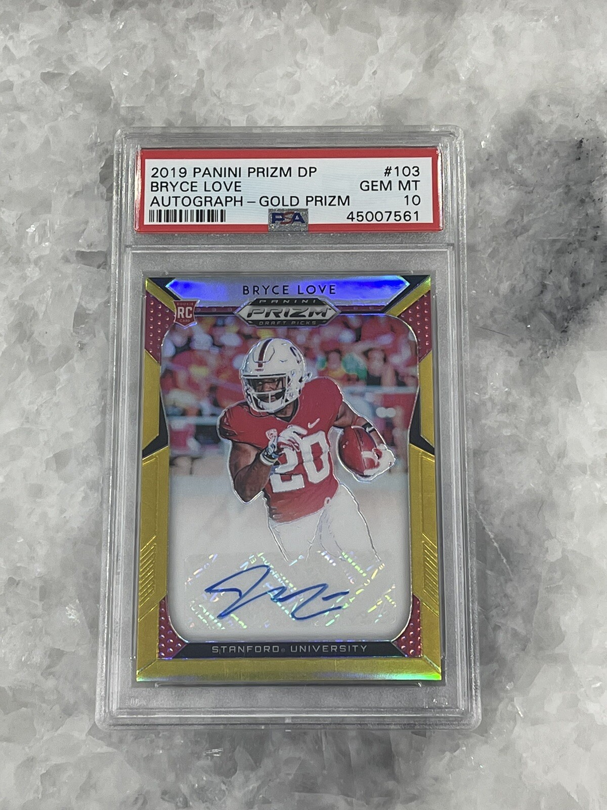 BRYCE LOVE 2019 PANINI PRIZM ROOKIE GOLD PRIZM AUTO RC /10 PSA 10 GEM MINT