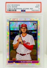 2021 Bowman Chrome Alec Bohm 1991 Anv. Atomic Refractor 119/150 PSA MINT 9 RC SP