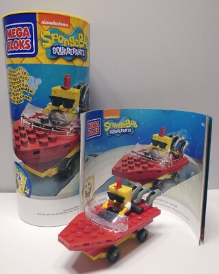 2015 Mega Bloks Spongebob Racer Spongebob Squarepants #CND21 w/ Tube & booklet