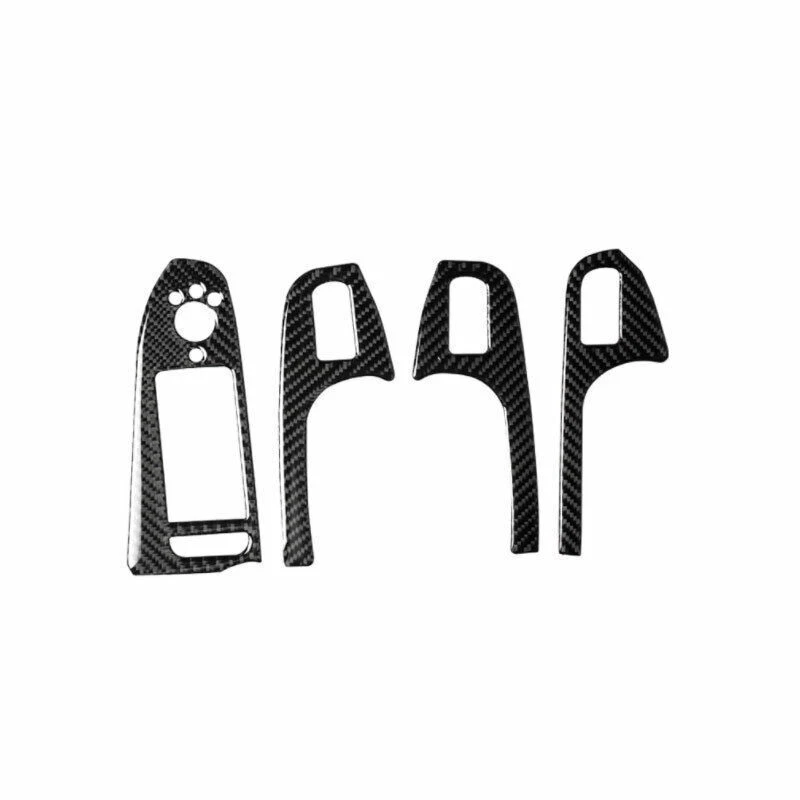 For Audi A4 A5 2009-2016 Real Carbon Fiber Door Window Lift Switch Cover Trim 4* - Image 3 of 4