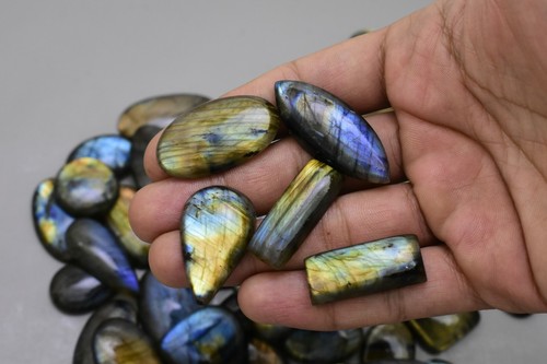 Big Size Wholesale Labradorite Cabochon Natural Flashy Labradorite Gemstone V56 - Picture 4 of 12