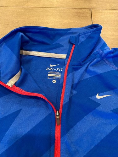 Nike Element Dri-Fit #72 Running Jogging Shirt 1/4 Zip Youth Kids Size XL Blue - Picture 8 of 12