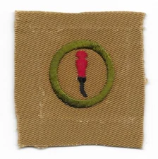 Leather Working 1913 AH1 15 Issued Type AA Square Merit Badge Boy Scouts BSA
