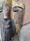 Vintage Mexican FOLK ART Polychrome Carved Wood Dance Mask Tlacololeros Guerrero — photo 5