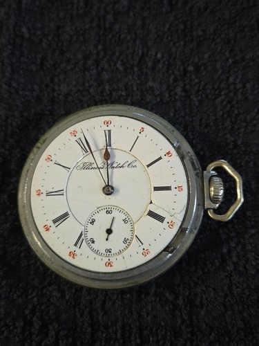Illinois Pocket Watch 1901 Grade 173 Model 4, 16s, 15j Hunting, Runs #M380b - Picture 2 of 14