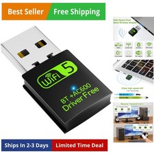 USB WiFi Bluetooth Adapter, 600Mbps Dual Band 2.4/5Ghz Wireless Network Exter...