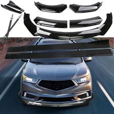 Front Bumper Lip Spoiler Side Skirts Rear Glossy Black For Acura MDX SUV