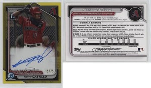 2024 Bowman Chrome Prospect Yellow Refractor /75 Neyfy Castillo #CPA-NC Auto