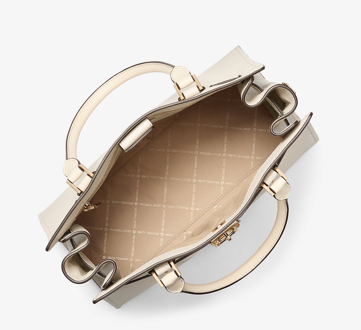 NWT Michael Kors Hamilton Bag, Winter White Leather, Shoulder Strap thumbnail 2