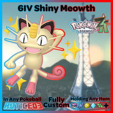 ✨ Shiny Meowth 6IV ✨ Mega Dimension Pokemon Legends ZA Ready 🚀 Fast 🚀