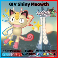✨ Shiny Meowth 6IV ✨ Mega Dimension Pokemon Legends ZA Ready 🚀 Fast 🚀
