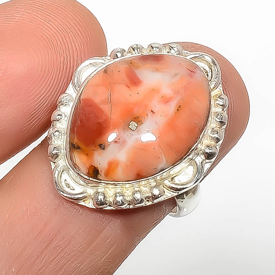 Natural Golden Sunstone - Oregon Silver Plated Jewelry Ring s.8 TR787-112 - Image 3 of 4