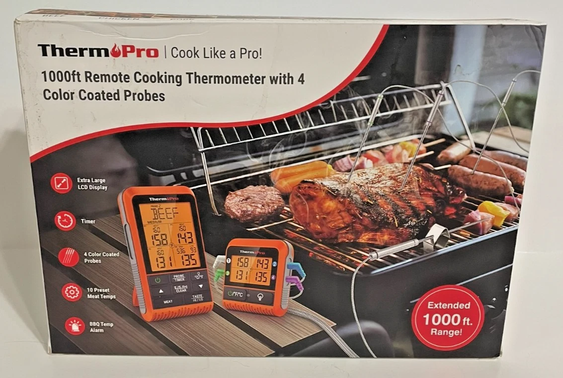 Thermo-Pro TP829 1000ft Wireless Meat Thermometer Digital / Grilling-New in Box