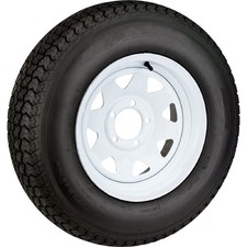 Radial Trailer Tire Rim St21575r14 14 Inch Load Range C 5 Lug White Spoke Wheel Radial Trailer Tire Rim St21575r14 14 Inch Load Range C 5 Lug White Spoke Wheel