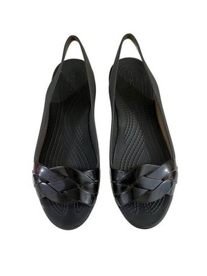 Crocs Isabella Huarache Flat Women's Black Sandals