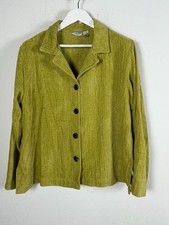 Chico's Jacket Women's Size 3 Chartreuse Green Button Up Boho Artsy Y2K Casual