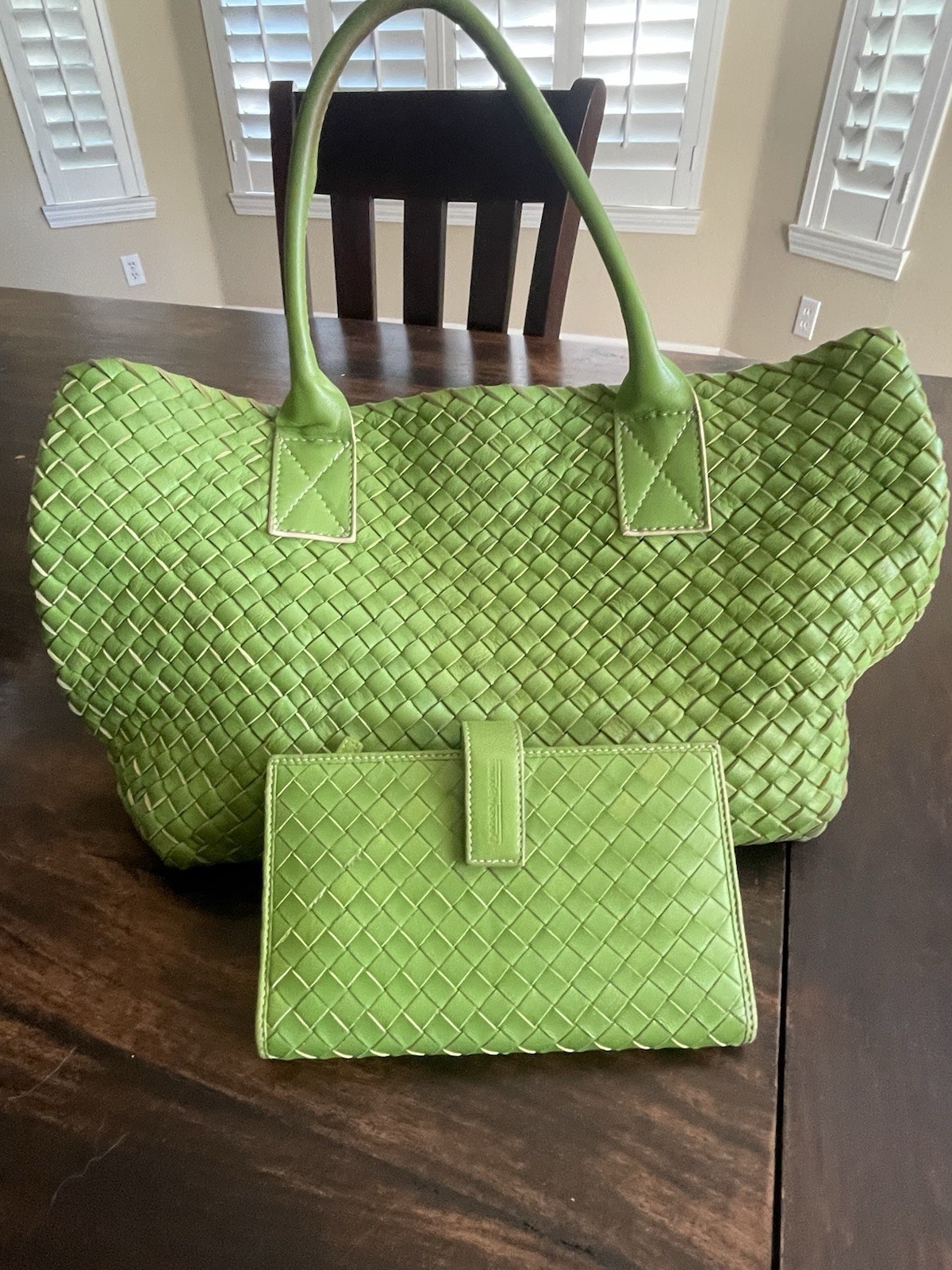 Vintage Green Dooney & Bourke Designer Bag And Matching Wallet