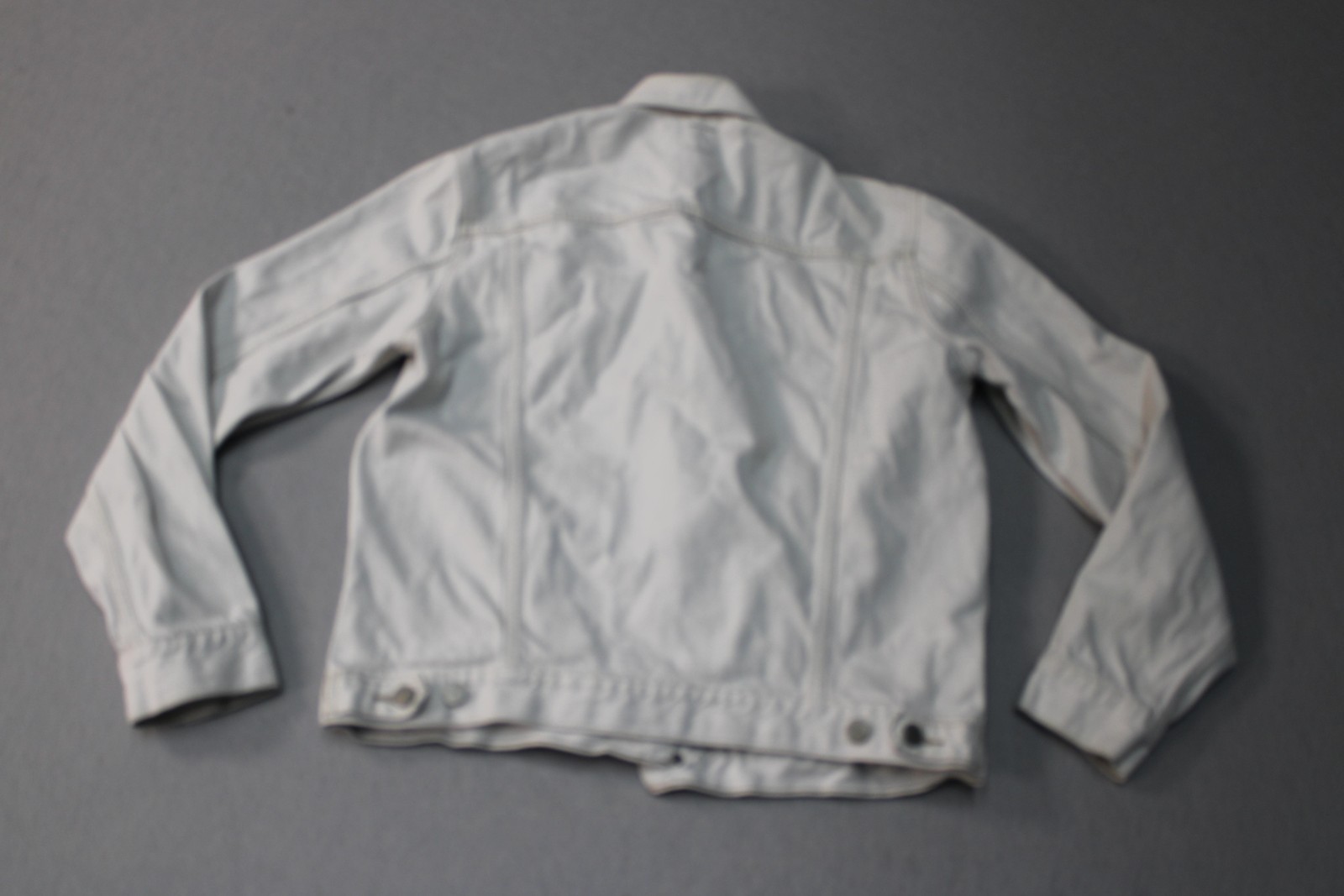 Gap Denim Jacket  Medium White Trucker Button Fro… - image 8