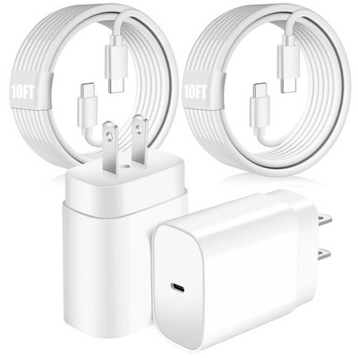 Super Fast Samsung Charger 25W USB Android Charger Block,2Pack 10FT Long Sams...