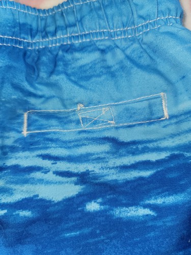 Boys Swim Trunks Surf Board Shorts Liner CHEROKEE Small 6/7 Blue Shark Water - Picture 5 of 6