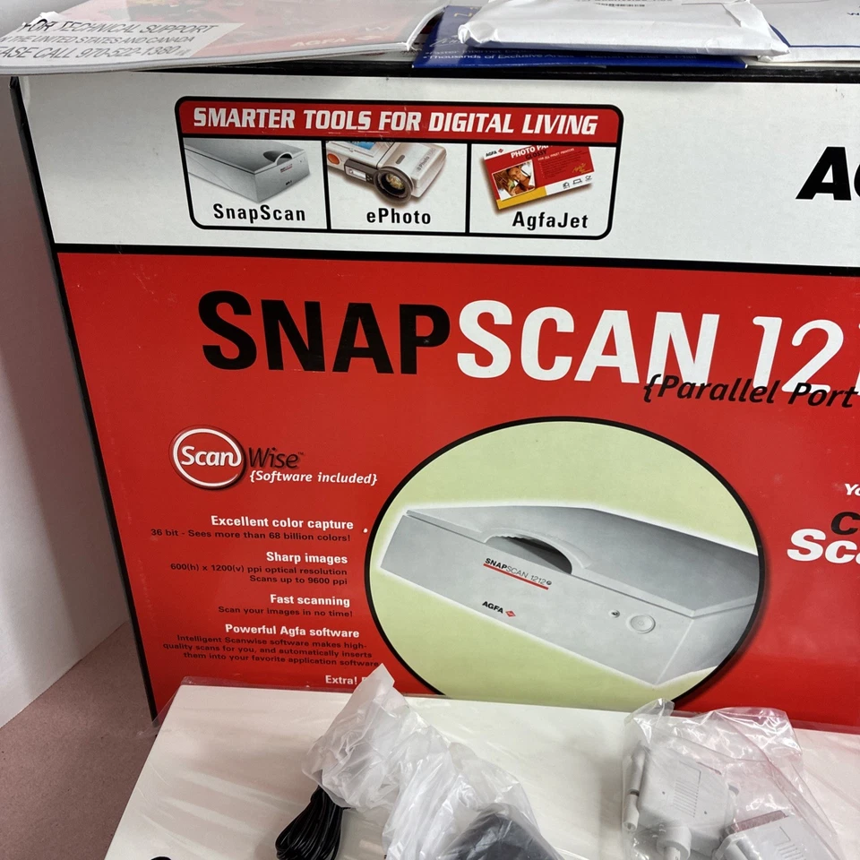 AGFA Snapscan 1212 Scanner Original Box NEW *RARE* Color scanner - Image 2 of 4