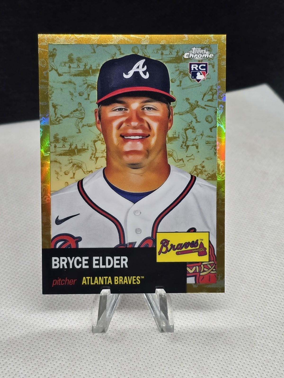 2022 Topps Chrome Platinum Anniversary BRYCE ELDER Toile Gold Ref /50 RC #162