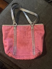 Coach Fun Flirty Glitter Pink Tote Luxury Fun 90s era feel F15709