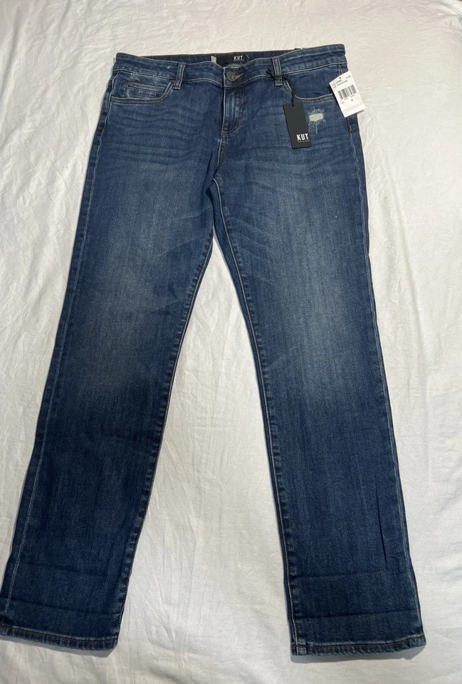 Женские джинсы KUT From The Kloth размер 12 Carrie Boyfriend средняя посадка синий деним - Изображение 4 из 4