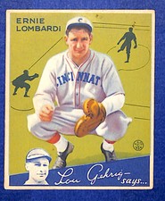 1934 Goudey (R320) #35 Ernie Lombardi NO CREASES EX 10012130