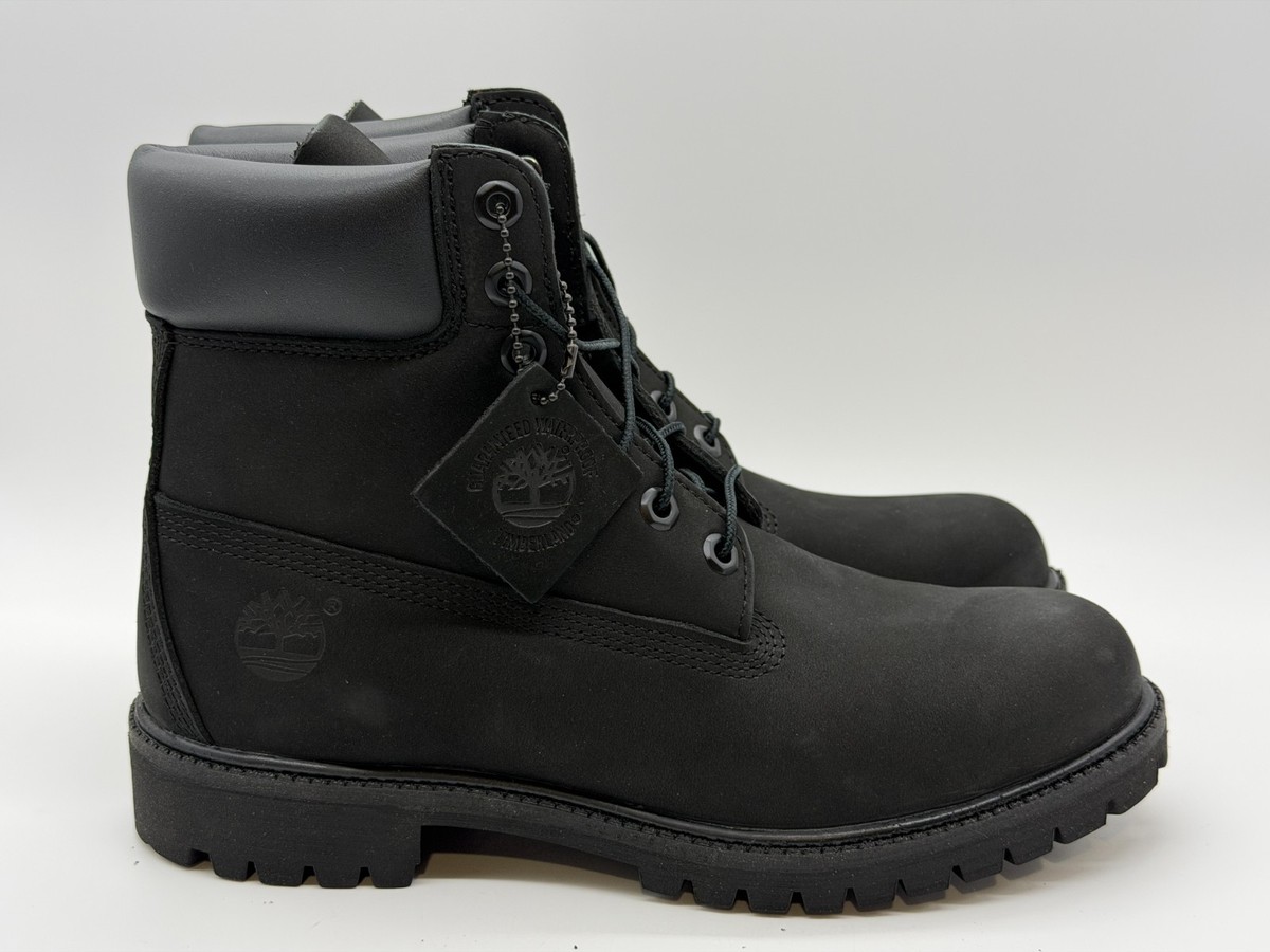 NEW Timberland 6 Inch Boot Black Nubuck Premium TB010073-001 Men's