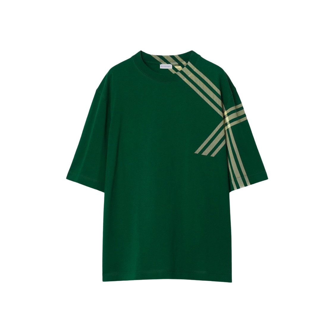 Burberry Check Sleeve Cotton T-Shirt Ivy