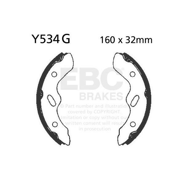 EBC Grooved Brake Shoe Set (5) FRHS for Yamaha YXP 1000 Pro Hauler 1000 2004-05