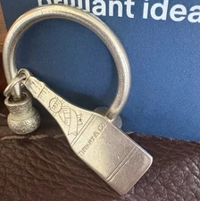 Tiffany&Co 925  Champagne Bottle Charm Cork Ice Bucket Keychain Key Ring vintage