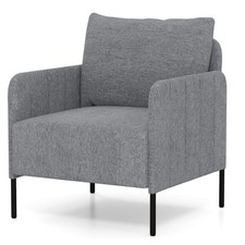 Modern Reading Chair Chenille Single Seat Sofa w/ Adjustable Foot Pads Grey