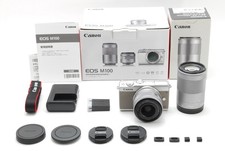 Canon EOS M100 Mirrorless Camera w/EF  M 15  45mm  55  200mm Double Zoom Kit Japan