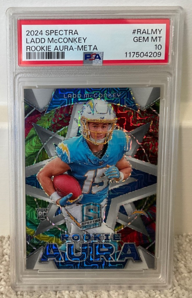 Ladd McConkey Panini Spectra Rookie Aura #RALMY Meta