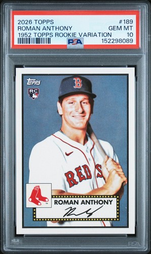 2026 Topps Roman Anthony #189 1952 Topps Variation SSP Rookie RC PSA 10 - POP 1