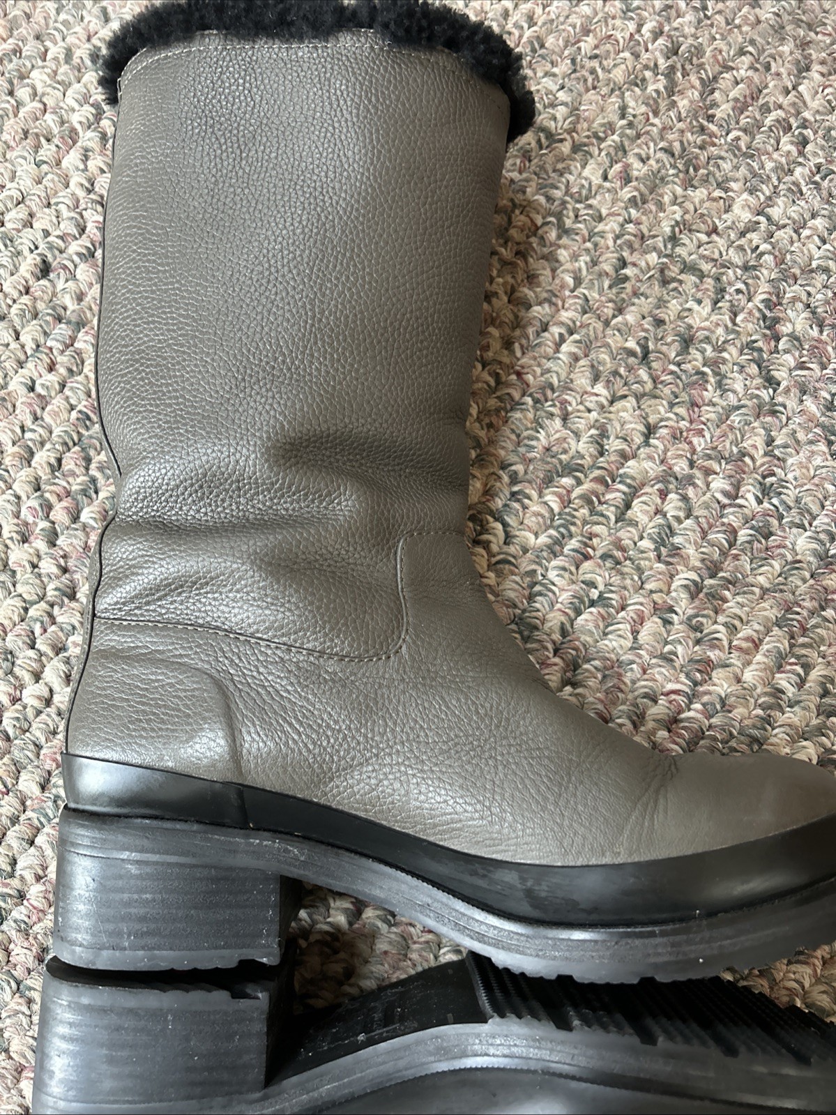 Hunter Gray Leather Shearling Lined Pull-On Water… - image 8