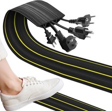 2M Black Floor Cable Protector Cable Tidy Rubber Wire Cover for indoor outdoor