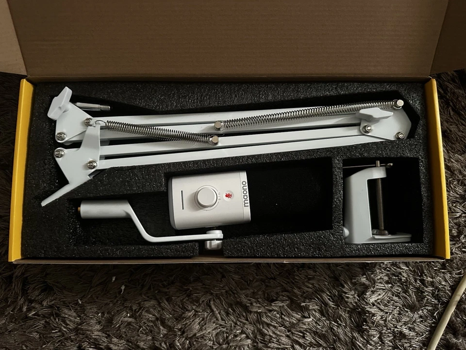 Maono Pd100x Series Mikrofon, USB, Inkl. Ständer, für PC und Streaming In Weiß