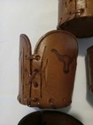 Vintage Tooled Leather Longhorn Cocktail Glass Holder — photo 3