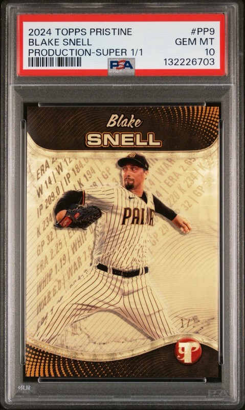 2024 TOPPS PRISTINE PRISTINE PRODUCTION SUPERFRACTOR 1/1 BLAKE SNELL 1/1 PSA 10